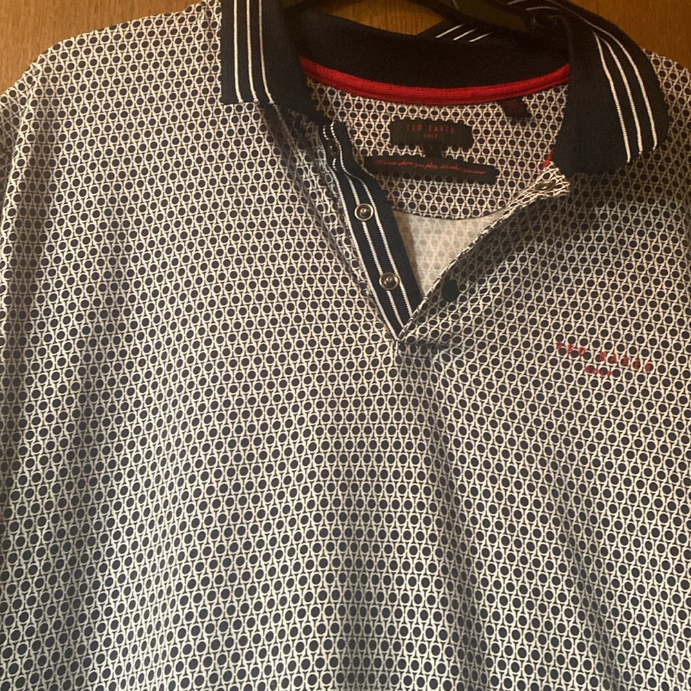 Men’s Ted Baker polo golf shirt- navy and white size 7